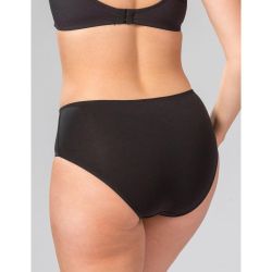 Sorte plussize højtaljede trusser med behagelig pasform og diskret sømdesign.