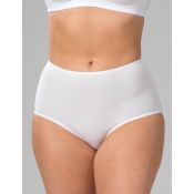 Højtaljede, hvide plussize trusser med komfortabel pasform og bløde kanter, velegnede til hverdagsbrug.