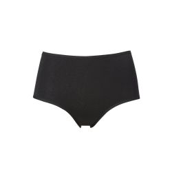 Sorte plussize trusser i et komfortabelt snit og elastisk materiale, egnet til hverdagsbrug.