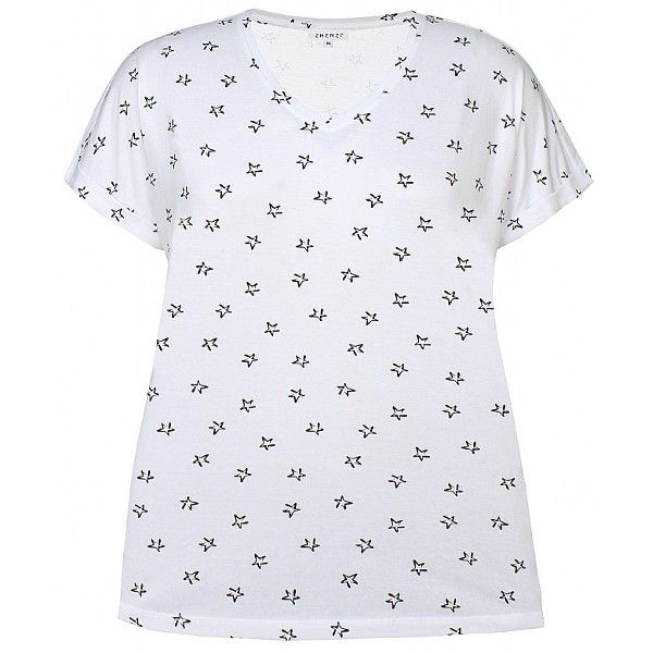 Zhenzi Alberta T-Shirt Hvid i alle plussize størrelse