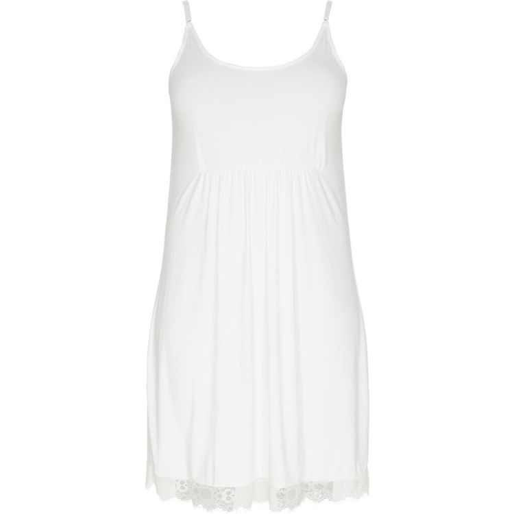 Plussize hvid underkjole fra No. 1 by OX med delikat blondekant og justerbare stropper.
