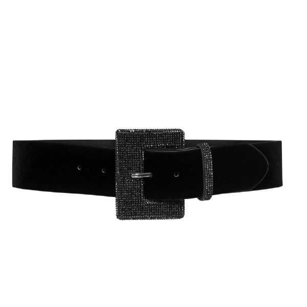 Only Carmakoma Cardiana Velvet Waist Bælte med stort glitterspænde