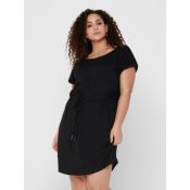 Curvy ensfarvet kjole i plussize str