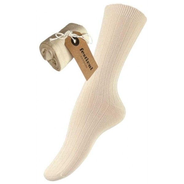 Festival bambusstrømper i offwhite