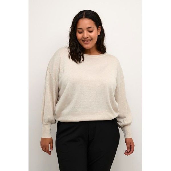 KCregitta Bluse Sand plussize med glimmer