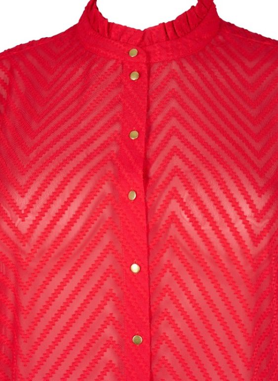 Zizzi Skjortebluse rød detaljer