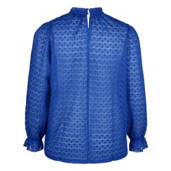 Zizzi Langærmet Bluse i Marine bagfra