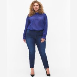 Zizzi Langærmet Bluse Marine