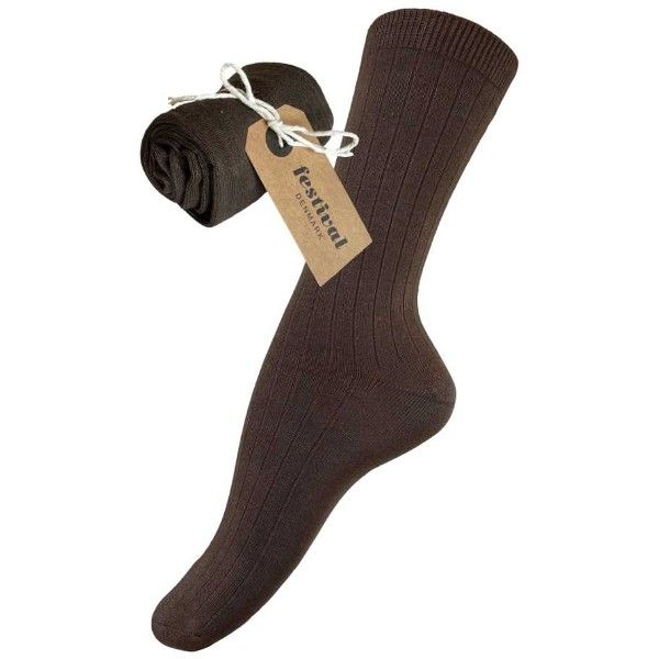 Festival Bambus Strømper Mørk Brun 29