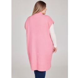 NO. 1 by OX Lang Vest i Strik Rose Pink set bagfra
