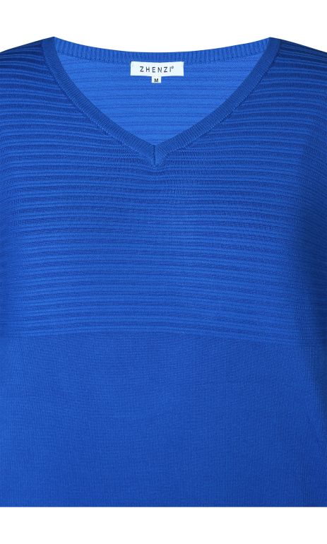 Zhenzi Kogle 085 Pullover Blå med V-hals