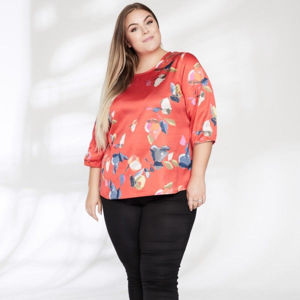 NO. 1 by OX Elegant Bluse i farverigt print