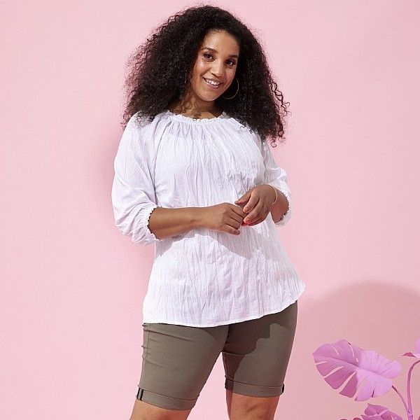 Zhenzi Savanna Bluse i bomuld/hør 200243