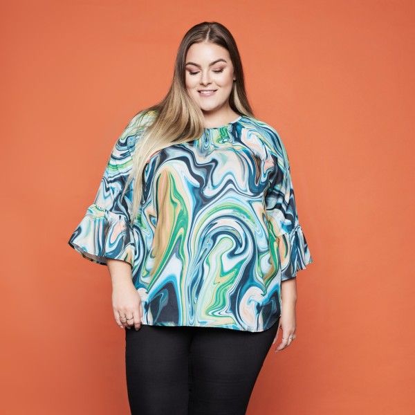 NO. 1 by OX Bluse i smukt print