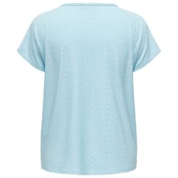 Blød lys blå T-Shirt i åndbart mesh fra Only Carmakoma