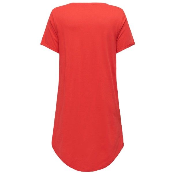 Rød T-Shirt Kjole i plussize