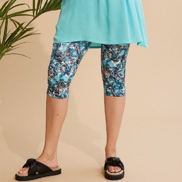 Turkis Capri Leggings med stræk 200280
