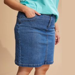 Sian Denim Nederdel med skånebuks 200335