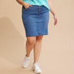 Sian Denim Nederdel med skånebuks