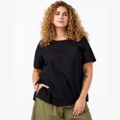 Kortærmet bluse i bomuldsmix