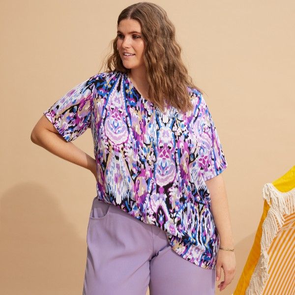 Kimper Viskose Bluse fra Zhenzi i plussize