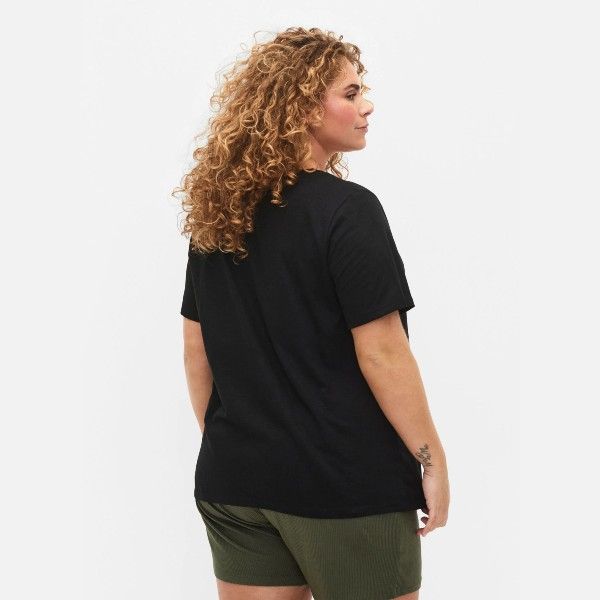 Kortærmet Basis Zizzi T-shirt Sort bagfra