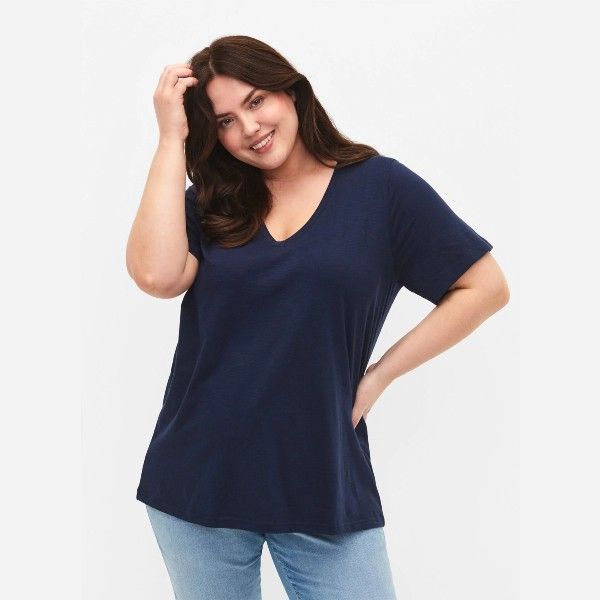 Kortærmet Basis Zizzi T-shirt Navy