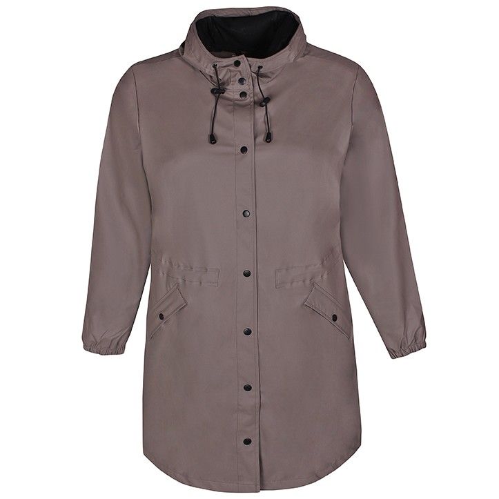 Mocca Regnjakke i let materiale fra Zhenzi