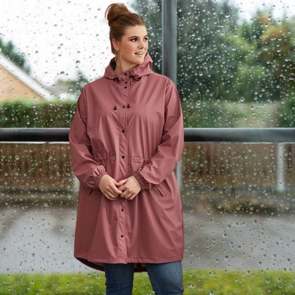 Plussize Regnjakke fra Zhenzi i let materiale