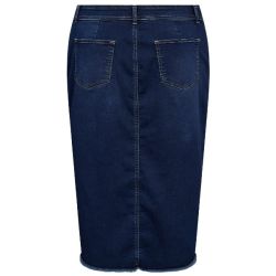 Mørkeblå Denim Nederdel i plussize