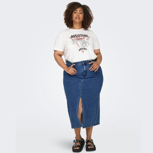 CARSIRI Blue Denim Nederdel plussize