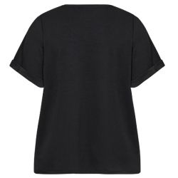 Sabina T-Shirt fra Wasabi Sort i plussize bagfra