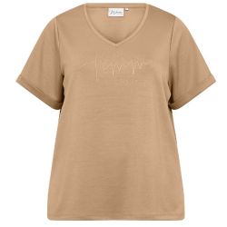 Sabina T-Shirt fra Wasabi Mokka i plussize