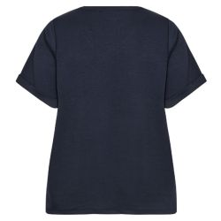 Sabina T-Shirt fra Wasabi Navy i plussize bagfra