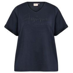 Sabina T-Shirt fra Wasabi Navy i plussize