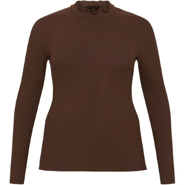 Mocca Basis Bluse fra No. 1 by OX 62304 - størrelse XL (54-56)