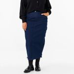 Flot Maxi Denim Nederdel fra Zizzi