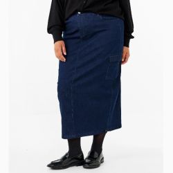 Lang Maxi Denim Nederdel fra Zizzi