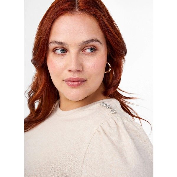 Zizzi Bluse med knapdetalje