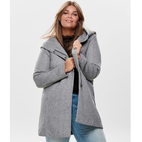 Flot overgangsjakke fra ONLY Carmakoma i lys grå