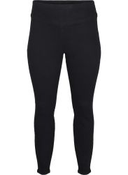 Sorte plussize leggings med elastisk talje, perfekt til både hverdag og formelle anledninger. Komfortabelt og alsidigt tøjstykke i store størrelser.