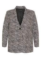 Moderne plussize sæt med zebra-print, inkluderende jakke, 