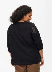 Zizzi Bluse i bomuldsmix 