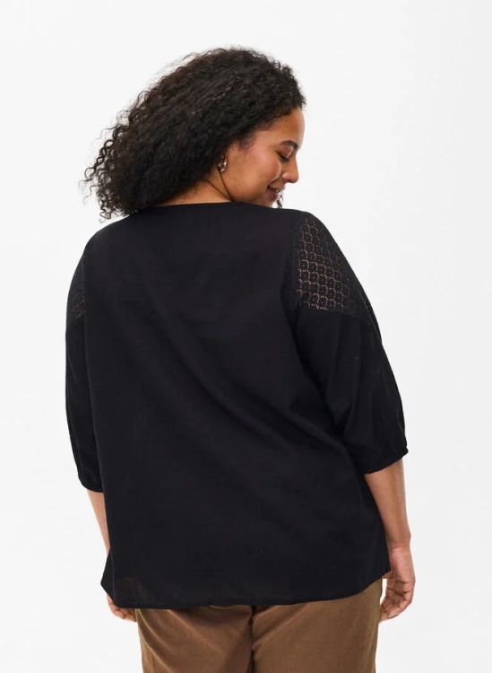 Zizzi Bluse i bomuldsmix 