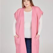 Sort Lang Waistcoat i Strik fra NO. 1 by OX