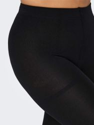 Sorte, sømløse leggings i plussize, tætsiddende med elastik i taljen.