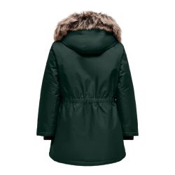 Olivengrøn Parka Coat fra Only Carmakoma med aftagelig pelskrave