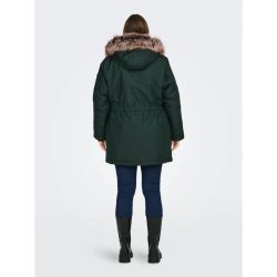 Olivengrøn Parka Coat fra Only Carmakoma varmer godt
