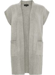 Lys grå Lang Waistcoat i Strik fra NO. 1 by OX