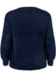 Mørkeblå glitrende sweater, plus size